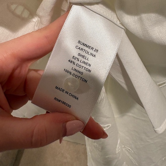 Cartolina White Embroidered Maxi Dress | Tie Waist | NWT | Size S - Picture 9 of 10